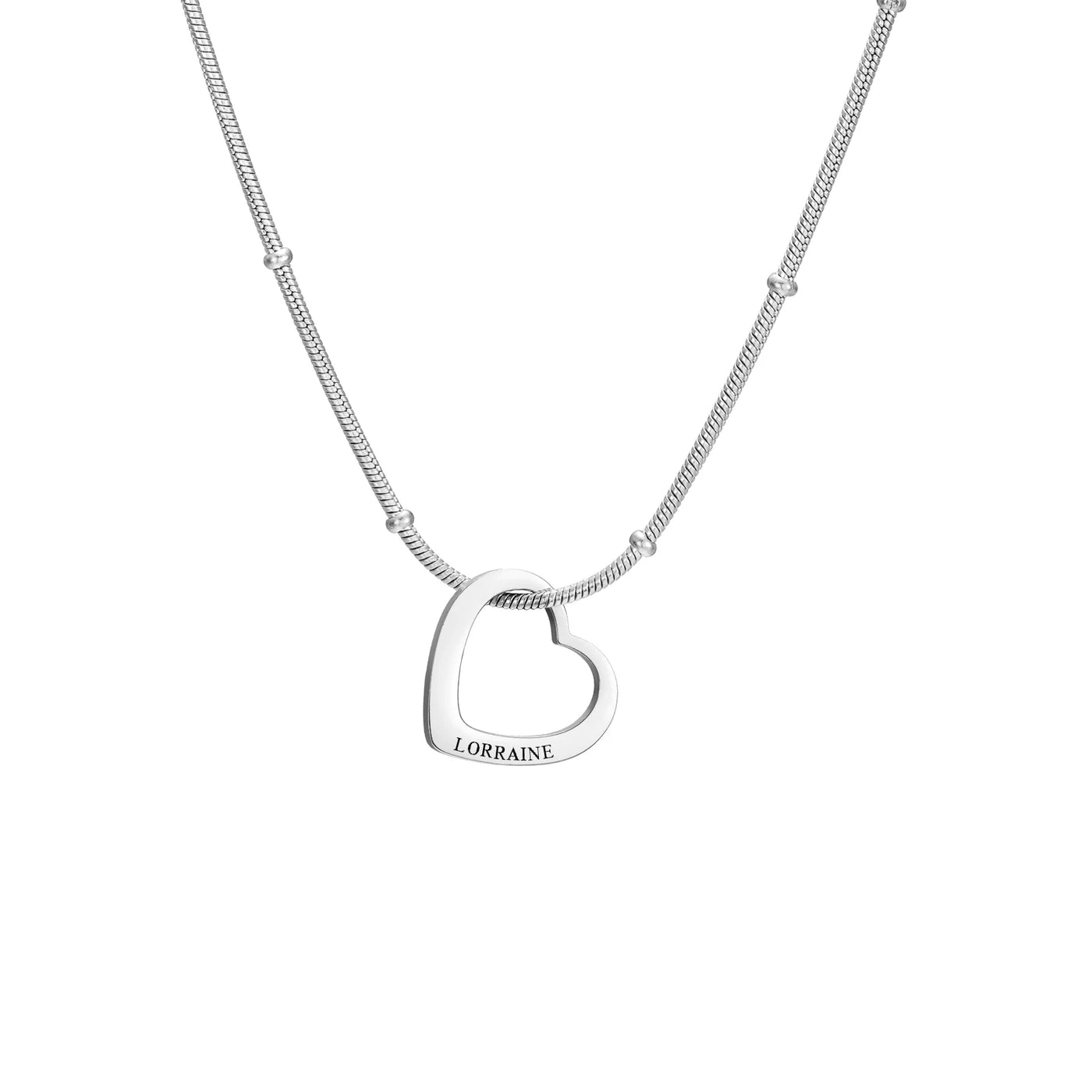 Lemegeton Customize Name Love Necklace 1-4 Heart Pendant Personalized Engraved Name Stainless Steel Jewelry Couple Family Gifts