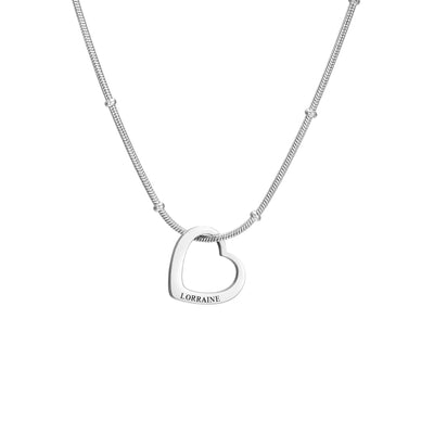 Lemegeton Customize Name Love Necklace 1-4 Heart Pendant Personalized Engraved Name Stainless Steel Jewelry Couple Family Gifts